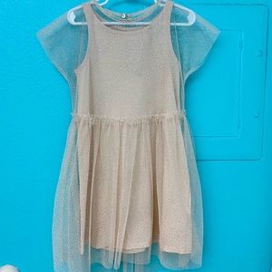 Brand New Girl's Zara Silver Sparkle & Glitter Tulle Overlay Dress - 5